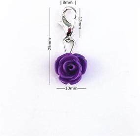 img 2 attached to yueton Assorted Color Rose Dangle Charms Pendant Set with Lobster Clasp for Jewelry Making, Fits Floating Locket Charms Necklaces - Pack of 20