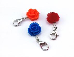 img 1 attached to yueton Assorted Color Rose Dangle Charms Pendant Set with Lobster Clasp for Jewelry Making, Fits Floating Locket Charms Necklaces - Pack of 20