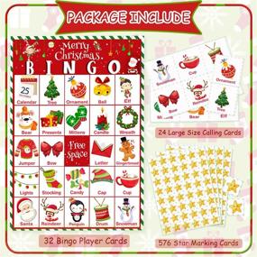 img 2 attached to 🎄 Christmas Bingo Game for Kids - 32 Players | Family Activities, Large Group, School Classroom, Xmas Party Games Supplies | Christmas Party Favor for Kids & Adults | SEO-Optimized