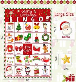 img 3 attached to 🎄 Christmas Bingo Game for Kids - 32 Players | Family Activities, Large Group, School Classroom, Xmas Party Games Supplies | Christmas Party Favor for Kids & Adults | SEO-Optimized