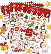 🎄 christmas bingo game for kids - 32 players | family activities, large group, school classroom, xmas party games supplies | christmas party favor for kids & adults | seo-optimized логотип