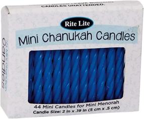 img 2 attached to Rite Lite Silver Mini Menorah & Mini Chanukah Candles Set Blue - 44 Pack of Blue Menorah Candles: Perfect Hannukah Gift