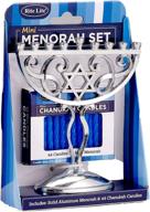 rite lite silver mini menorah & mini chanukah candles set blue - 44 pack of blue menorah candles: perfect hannukah gift logo