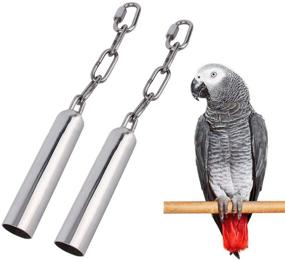 img 4 attached to 🔔 Interactive Stainless Steel Bell Toy: Perfect for Parrots, Parakeets, Budgies, Cockatiels, Conures, and African Greys!