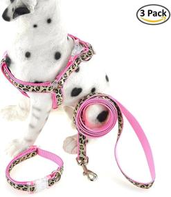 img 3 attached to 🐆 Leopard Print Dog Collar, Harness, and Leash Set - Enhance Your Dog's Walk with Style and Comfort