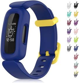 img 4 attached to 🌈 Veezoom Bands for Fitbit Ace 3 Kids: Colorful, Waterproof Bracelet Accessories for Active Boys and Girls