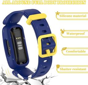 img 3 attached to 🌈 Veezoom Bands for Fitbit Ace 3 Kids: Colorful, Waterproof Bracelet Accessories for Active Boys and Girls