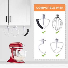 img 1 attached to 🔌 AIEVE Stand Mixer Attachment Holders, 4 Pack Storage Organizer for Kitchenaid Attachments - Compatible with Kitchenaid Mixer Attachments to Store Flex Edge Beater, Flat Beater, Dough Hooks, and Wire Whip