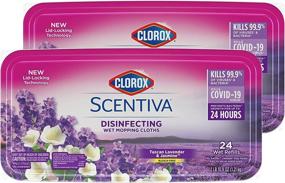 img 3 attached to 🧼 Clorox Scentiva Disinfecting Wet Mop Pads, Tuscan Lavender & Jasmine - 24 Count, 2 Pack (Package May Vary)