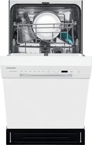 img 2 attached to 🔘 Frigidaire 18 in. ADA Compact Front Control Dishwasher in White: Dual Spray Arms, 52 dBA, with Room-of-Choice Delivery