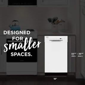 img 3 attached to 🔘 Frigidaire 18 in. ADA Compact Front Control Dishwasher in White: Dual Spray Arms, 52 dBA, with Room-of-Choice Delivery