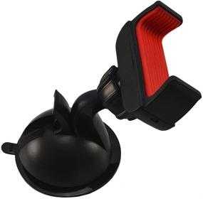 img 1 attached to 🚗 Lilware Universal Car Phone Mount - Secure Suction System for GPS, MP3 Player with 360 Degree Rotation. General Multifunctional Holder, Max Opening 90mm. Black/Red