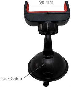 img 2 attached to 🚗 Lilware Universal Car Phone Mount - Secure Suction System for GPS, MP3 Player with 360 Degree Rotation. General Multifunctional Holder, Max Opening 90mm. Black/Red