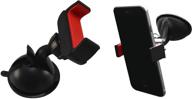 🚗 lilware universal car phone mount - secure suction system for gps, mp3 player with 360 degree rotation. general multifunctional holder, max opening 90mm. black/red logo