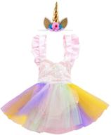 👸 little big girl unicorn princess sequin tutu dress: perfect for pageants, parties, birthdays, halloween, and special occasions logo