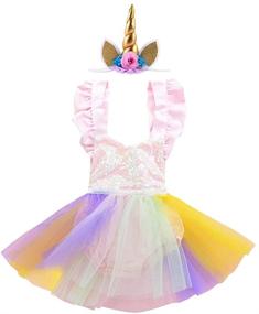 img 4 attached to 👸 Little Big Girl Unicorn Princess Sequin Tutu Dress: Perfect for Pageants, Parties, Birthdays, Halloween, and Special Occasions