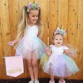 img 3 attached to 👸 Little Big Girl Unicorn Princess Sequin Tutu Dress: Perfect for Pageants, Parties, Birthdays, Halloween, and Special Occasions