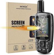 garmin gpsmap 62 64 64s 64st screen protector (pack of 4) - akwox tempered glass protective film, 0.3mm 9h hardness, scratch-resistant, compatible with gpsmap 62 62s 62sc 62st 62stc 64 64s 64st gps devices logo