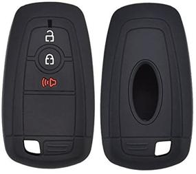 img 1 attached to Ford F-150 F-250 F-350 Ecosport Edge Explorer Fusion S-MAX Mustang 2017 2018 Silicone Car Key Cover Remote Fob Case Shell Jacket Protector with 3 Buttons