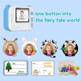 img 3 attached to 📸 Dragon Touch InstantFun Instant Print Camera for Kids - Blue: Zero Ink Toy Camera with Print Paper, Cartoon Sticker, Color Pencils - Portable Digital Creative Camera for Boys and Girls