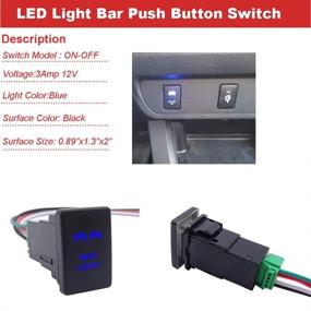 img 2 attached to 🚘 Enhance Your Toyota Tundra, Tacoma, or 4Runner with our LED Blue Backlit Push Button Switch Kit for Rear Lights