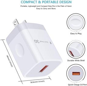 img 1 attached to Быстрая зарядка 3.0 USB сетевое зарядное устройство с двумя кабелями Type C длиной 6 футов для Samsung Galaxy S21 Ultra S20 FE 5G Note 21 20 Ultra A21 A51 A10E A50 A11 A71 A20 S10 5G S10e S9