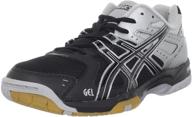 🏐 asics gel rocket volleyball: dominant black and silver design for enhanced performance. логотип