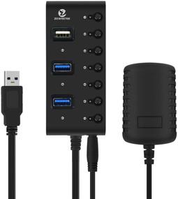 img 3 attached to 💻 7-Port USB 3.0 Hub with Smart Charging & Power Switches for Windows, Mac, Linux, Chrome OS