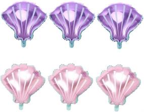 img 4 attached to 🐚 Creaides 12pcs Sea Shells Balloons | Helium Foil Ocean Balloons for Baby Shower, Birthday, Wedding | Hawaii Summer Beach Luau Party Supplies in Purple and Pink