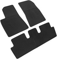 🚗 iallauto compatible with model 3: 2017-2019 heavy duty rubber floor mats - all weather guard, front & rear - black carpet liners logo