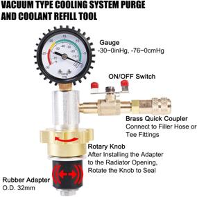 img 2 attached to 🔧 JIFETOR Automotive Cooling System Vacuum Purge Radiator Coolant Refill Tool Kit | Pneumatic Vacuum Antifreeze Change Filler Set for Car, Van, SUV, Truck | Includes 4 Sizes Adapter Case Hose