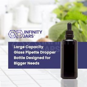 img 2 attached to 🧴 Infinity Jars 100 Ml (3.4 fl oz) Black Ultraviolet Glass Bottle: Preserve your liquids with a premium glass eye dropper!