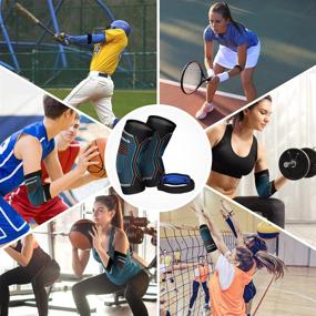 img 2 attached to 🎾 Qudamah Elbow Brace - Compression Sleeve for Women and Men, Tennis and Golf Elbow Support for Tendonitis, Joint Pain Relief - 2 Pack Compression Sleeves + 1 Tennis Elbow Brace (Medium 98”-11.8”)