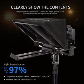 img 3 attached to 📱 12" ToucLait Tablet Teleprompter with Detachable Design for DSLR Video Cameras Shooting, Tempered Beam Splitter Glass, APP Compatibility with iOS/Android, All Metal Construction (No Plastic)