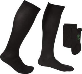 img 4 attached to EvoNation Men's 20-30 mmHg Knee High Compression Stockings - USA Made, Firm Pressure Orthopedic Medical Quality for Circulation, Travel (Size Large, Color Black)