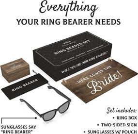 img 3 attached to 🎩 Stache & Sons Ring Bearer Gift Set: Sign, Sunglasses, Box, Proposal & Gifts