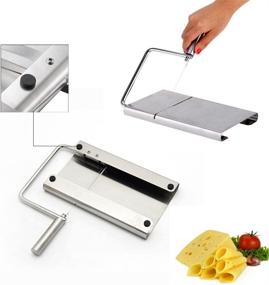 img 3 attached to 🧀 Premium Stainless Steel Wire Cheese Slicer and Butter Cutter Set with Serving Board - Ideal for Hard and Semi Hard Cheeses, Butter, and Sausage - Includes 5 Wires