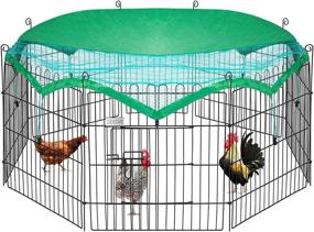 img 4 attached to 🏡 DEStar 8-Panel Outdoor Metal Coop Chicken Cage Enclosure Duck Rabbit Cat Crate Playpen Exercise Pen with Weather-Proof Cover – Foldable Backyard Solution