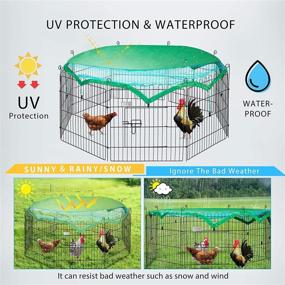 img 1 attached to 🏡 DEStar 8-Panel Outdoor Metal Coop Chicken Cage Enclosure Duck Rabbit Cat Crate Playpen Exercise Pen with Weather-Proof Cover – Foldable Backyard Solution