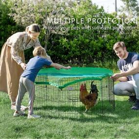 img 3 attached to 🏡 DEStar 8-Panel Outdoor Metal Coop Chicken Cage Enclosure Duck Rabbit Cat Crate Playpen Exercise Pen with Weather-Proof Cover – Foldable Backyard Solution