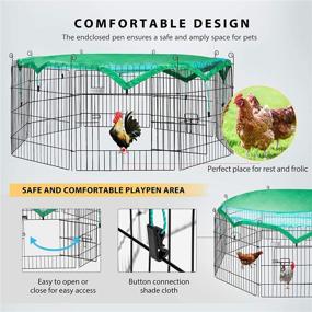 img 2 attached to 🏡 DEStar 8-Panel Outdoor Metal Coop Chicken Cage Enclosure Duck Rabbit Cat Crate Playpen Exercise Pen with Weather-Proof Cover – Foldable Backyard Solution