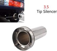 🔊 premium 3.5'' adjustable stainless steel round exhaust muffler tip with removable silencer for enhanced sound control logo