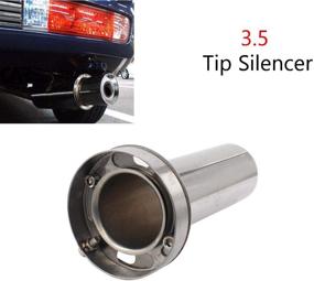 img 4 attached to 🔊 Premium 3.5'' Adjustable Stainless Steel Round Exhaust Muffler Tip with Removable Silencer for Enhanced Sound Control