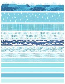 img 3 attached to 🌊 Washi Tape Set of 12 Rolls, Blue Sea Wave Decorative Washi Masking Tape Sets for Crafts, Kids, Scrapbooking, Bullet Journals, DIY, Gift Wrapping (Blue)