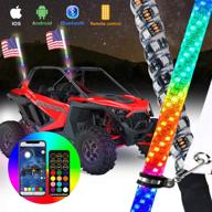 🚙 immersive offroad experience: explore with 2pcs 3ft omotor led whip lights featuring bluetooth, remote control, and rgb spiraling chase light for 360° adventures! logo