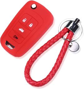 img 3 attached to 4 Buttons Remote Key Silicone Rubber Keyless Entry Shell Case Fob And Key Skin Cover Fit For Chevrolet Camaro Cruze Volt Equinox Spark Malibu Sonic Buick For Opel (RED)