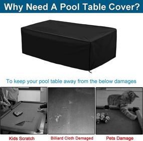 img 2 attached to 🎱 WOMACO Waterproof Billiard Table Cover - Full Protection Polyester Fabric Pool Table Covers for Snooker Billiard Table, Black, 8 ft - 7 ft, 9 ft