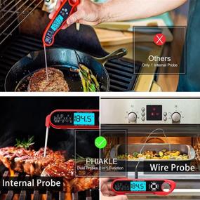 img 1 attached to 🌡️ 2-in-1 Dual Probe Digital Food Thermometer for Cooking - Instant Read Meat Thermometer with Alarm, Waterproof Oven Smoker Grilling BBQ Milk Candy Beef Turkey Deep Frying