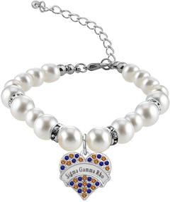 img 4 attached to 🔵 UJIMS SGRho Sorority Bead Bracelet - SGRho Inspired Gift and Greek Sorority Jewelry for Women and Girls