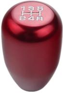🔴 dewhel red aluminum manual shift knob - m10x1.25 screw on - 5-speed logo
